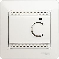 Терморегулятор механический с датчиком с рамкой Systeme Electric Glossa 0С+50С перламутр картинка